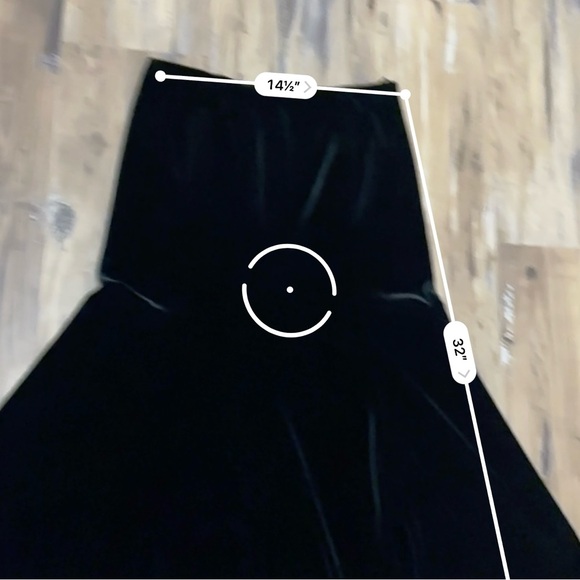 VTG Y2K 90s Black Velvet Velour Midi Maxi Skirt - Picture 5 of 6